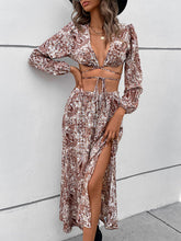 Woven Paisley Vacation Sexy Long Dress Two-Piece Set
